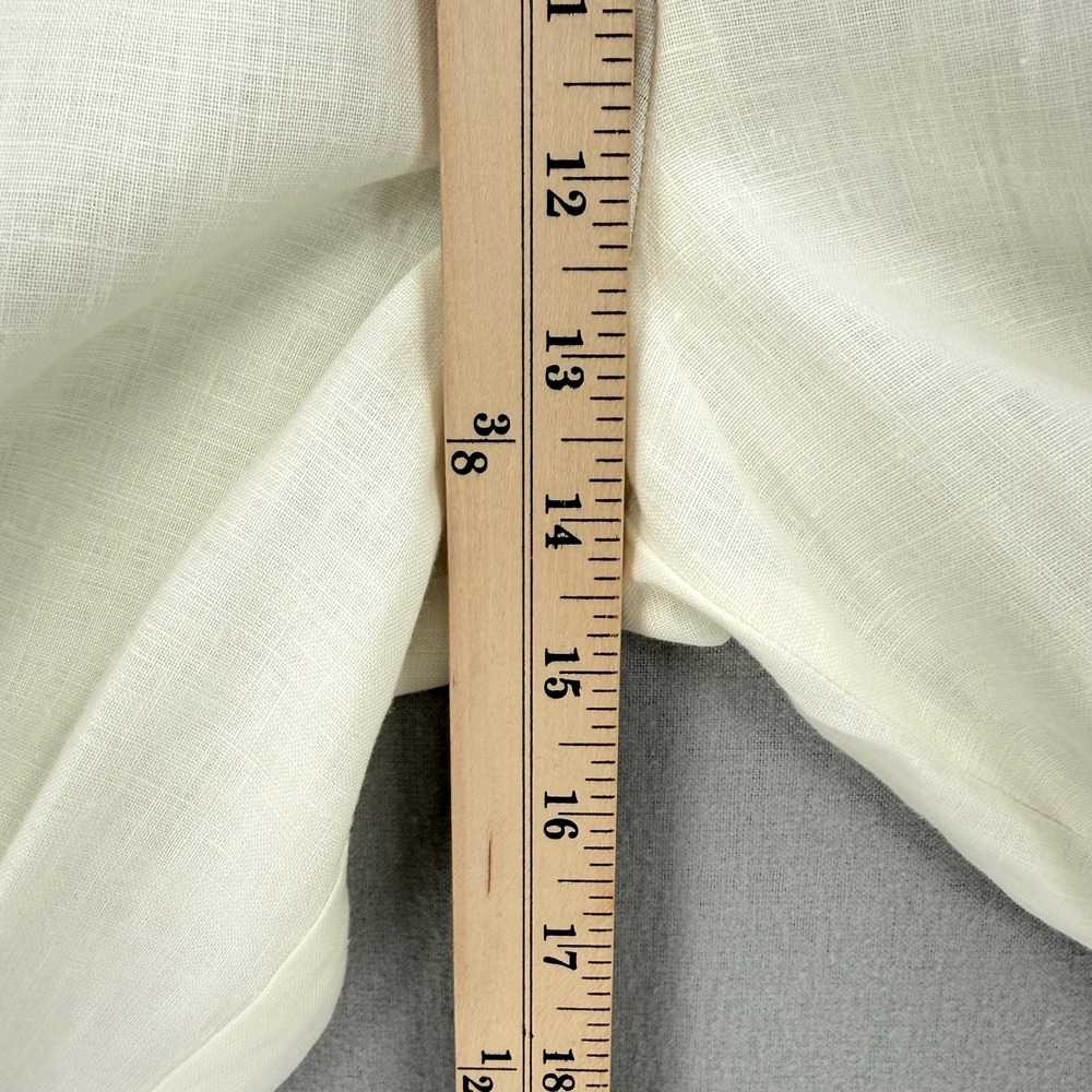 ENZA COSTA Linen Resort Pants Women XL Undyed Off White Wide Leg Drawstring - Picture 15 of 16